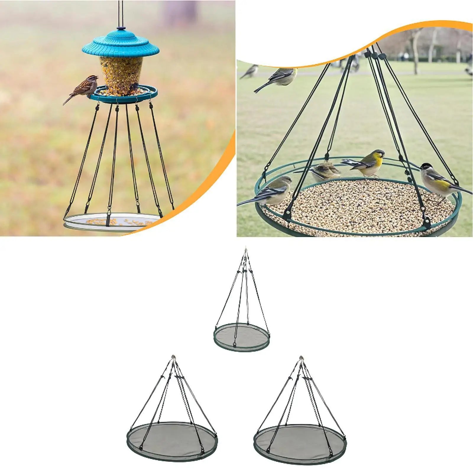 Platform Bird Seed Catcher Tray Simple Installation Reliability Hanging Hoop for Outdoors Backyard Bee Feeder Home Farmer Zpaxo diameter 76cm