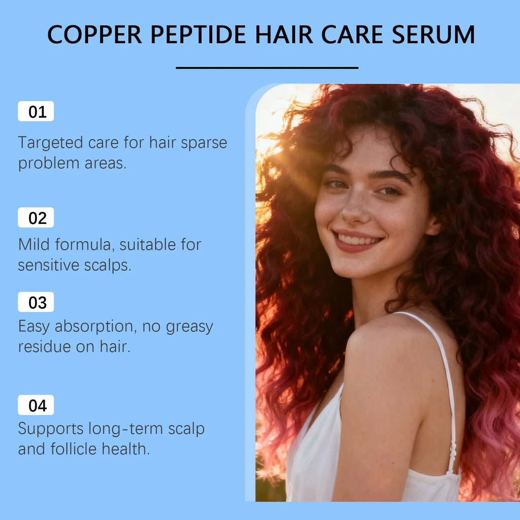 Copper Peptide Hair Growth Serum Promote Regrowth Repair Damage Scalp Massage Thicken Hair Nourish Smooth Anti Loss Hair Essenc Zpaxo