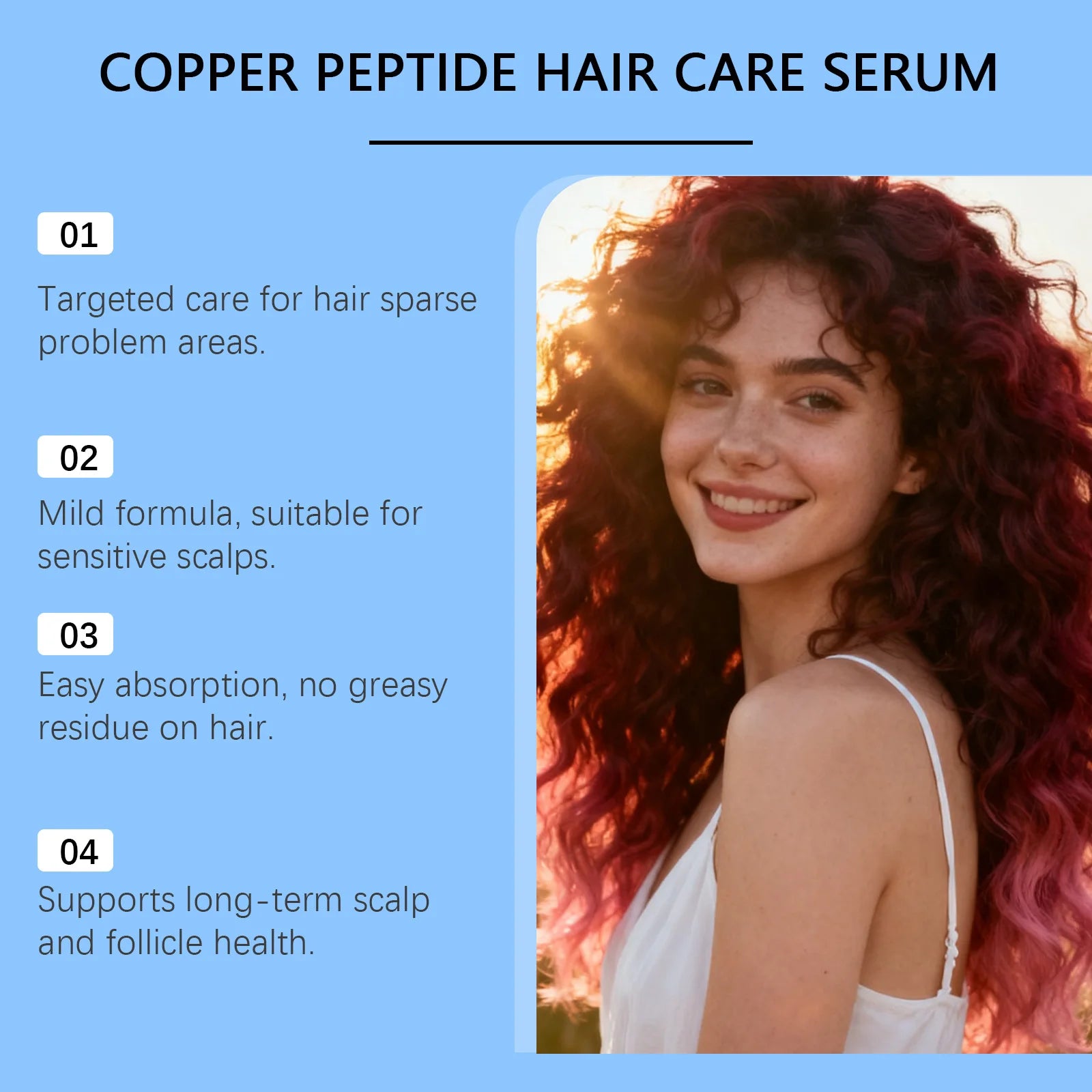 Copper Peptide Hair Growth Serum Promote Regrowth Repair Damage Scalp Massage Thicken Hair Nourish Smooth Anti Loss Hair Essenc Zpaxo