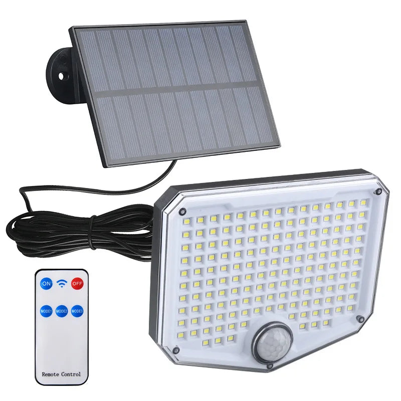 Outdoor Solar Panel Lights LED Garland Motion Sensor Waterproof Split Wall Lamp 3 Modes for Courtyard Lighting Zpaxo 152LED
