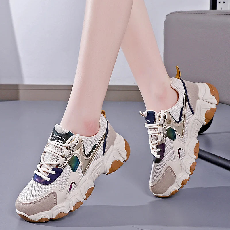 Women's Fashion Casual Sneakers Breathable Vulcanized Mesh Zpaxo