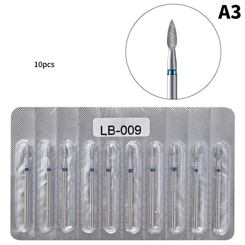 ▶10Pcs Diamond Milling Cutter For Manicure Electric Nail Drill Bits Accessory Pedicure Machine Nail File Gel Remover Tool Zpaxo A3