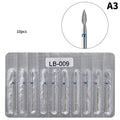 ▶10Pcs Diamond Milling Cutter For Manicure Electric Nail Drill Bits Accessory Pedicure Machine Nail File Gel Remover Tool Zpaxo A3