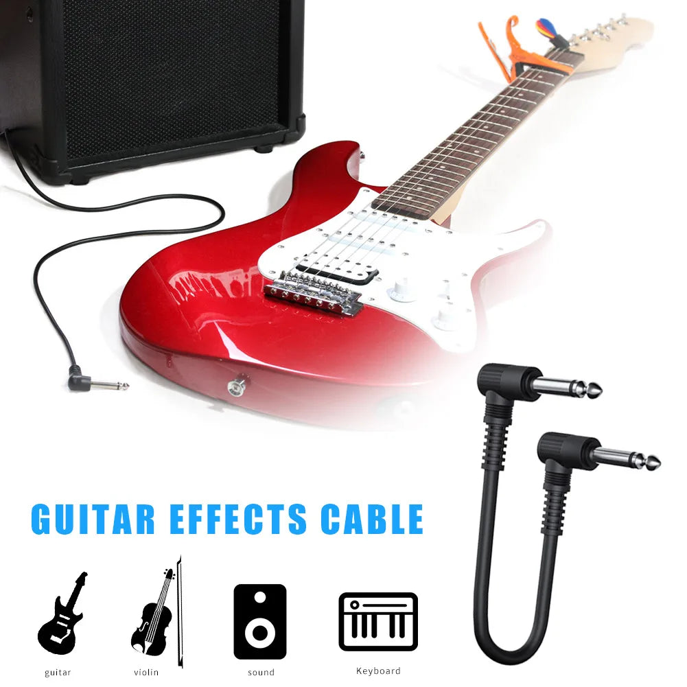 1- Guitar Bass Effect Pedal Patch Cable 1 Right Angle Shielded Low
