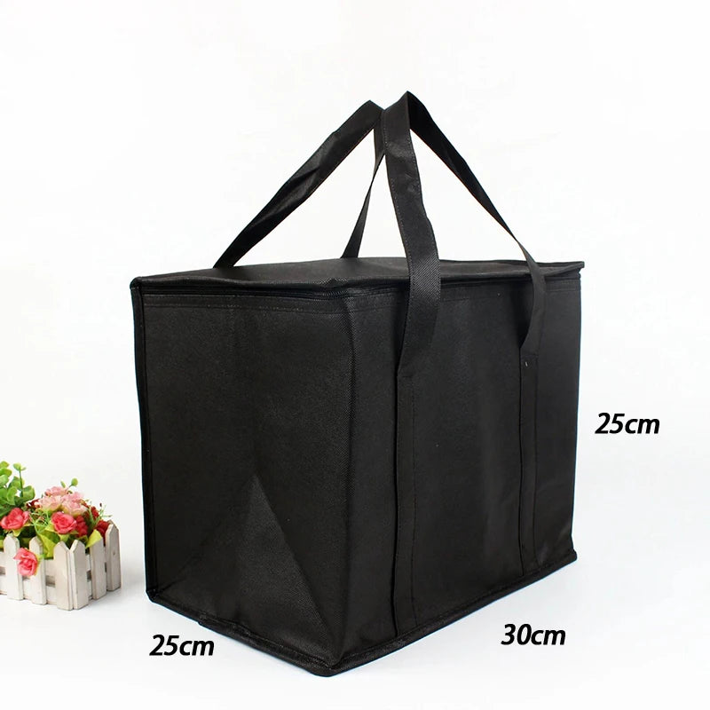 Insulated Lunch Bag Insulation Bento Aluminum Foil Rice Meal Ice Zpaxo M Black