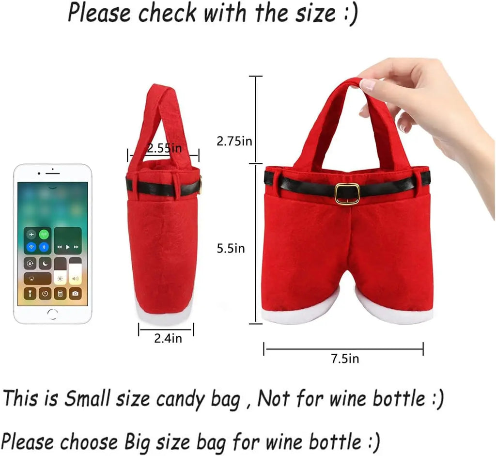Merry Christmas Supports Candy Wine Bottle Holder Santa Claus