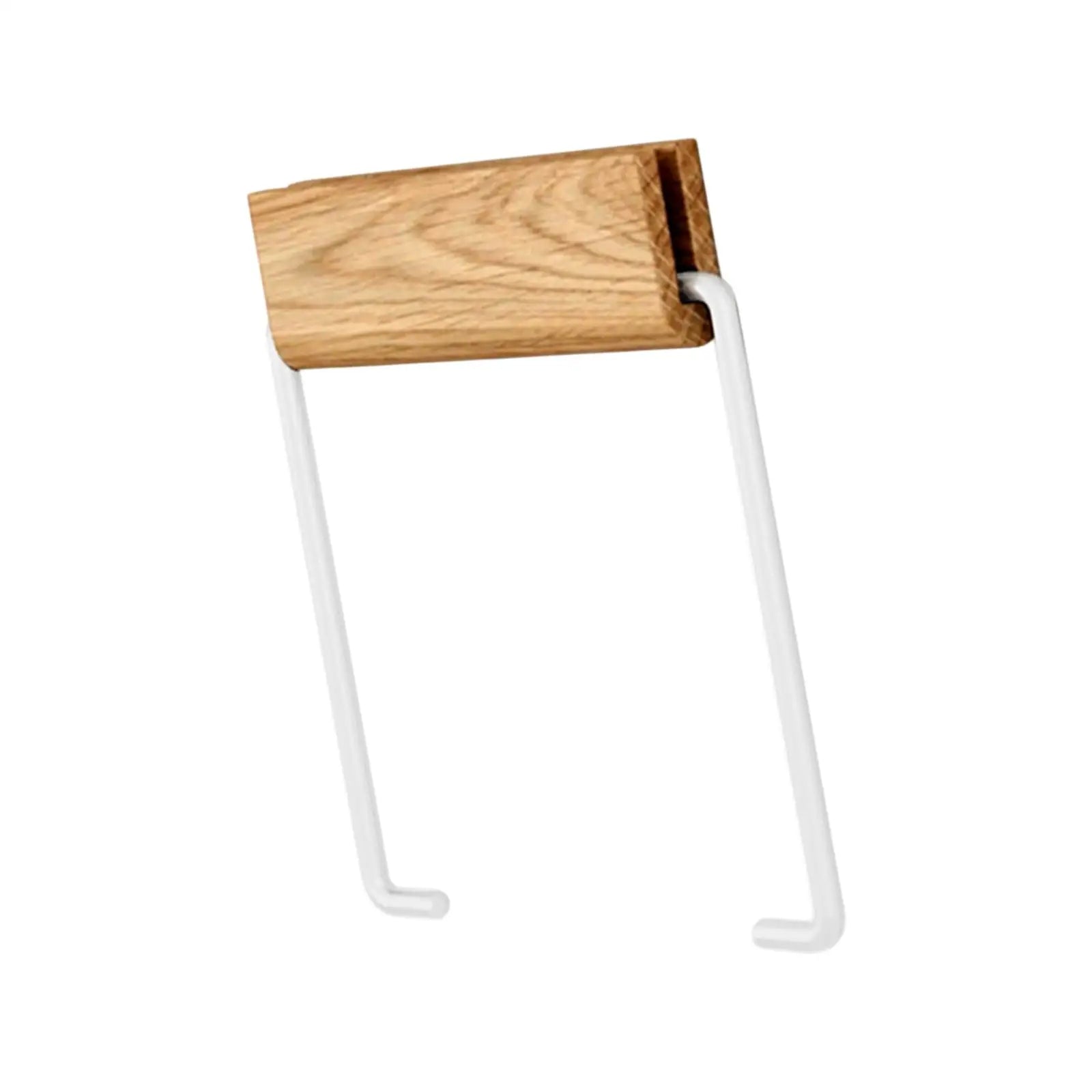 Wall-Mounted Paper Towel Holder – Modern Wood & Metal Rack Toilet Paper Holder Zpaxo WHITE