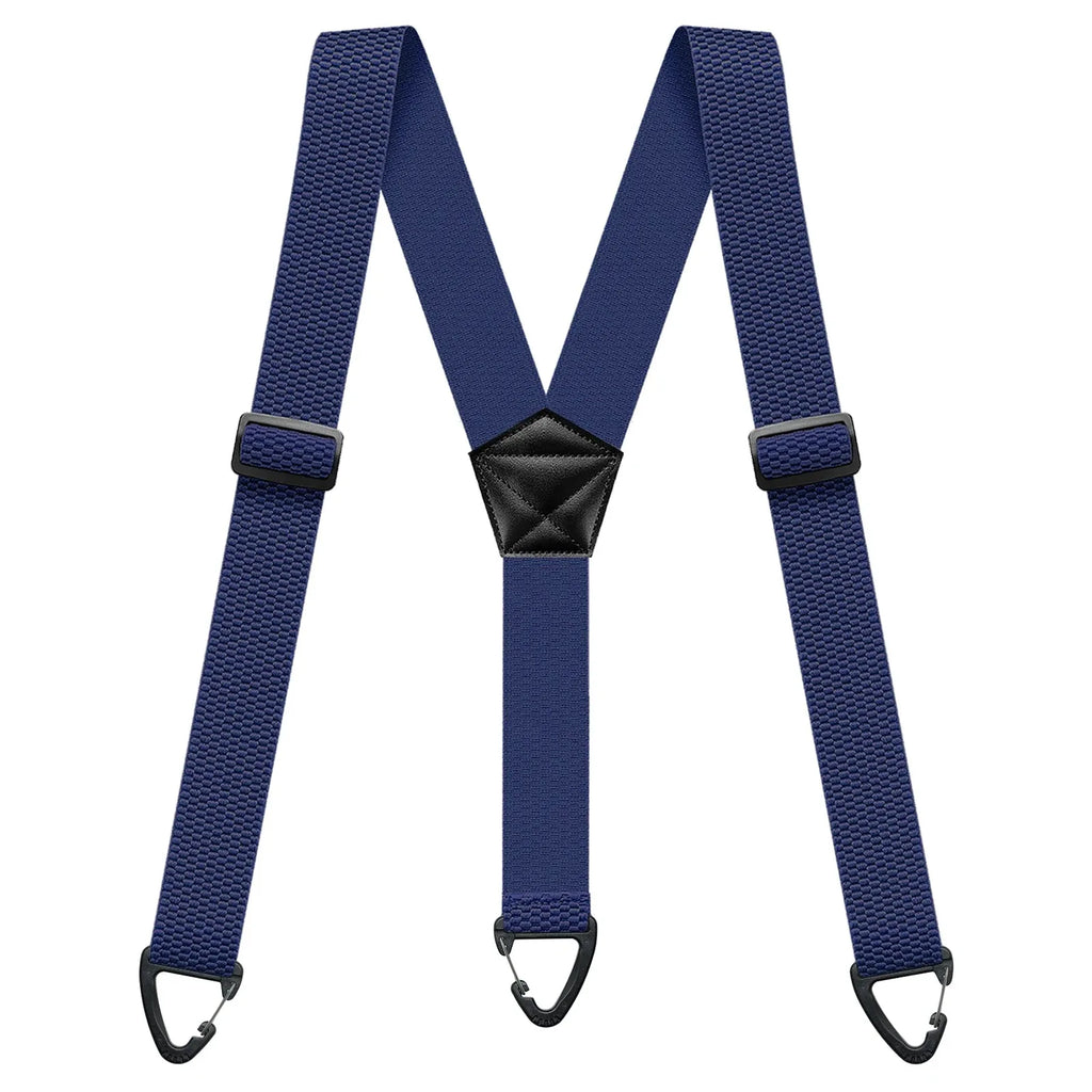 Hidden Suspenders for Men Heavy Duty Work Under Y Back Suspender Clothes 1.5 Inches with 3 Snap Loop Zpaxo Blue