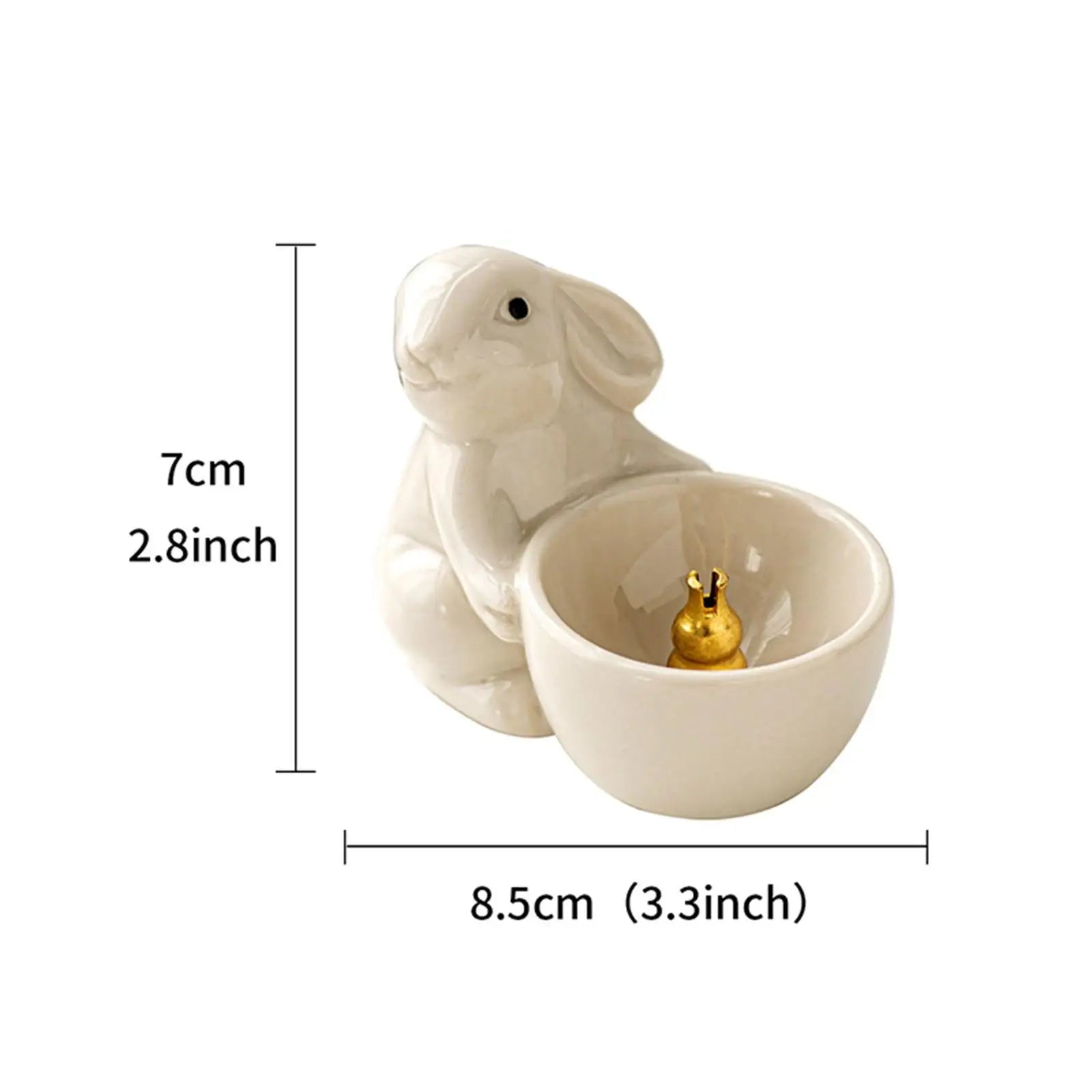 Cute Rabbit Incense Holder New Year Gift Ceramic Aroma Ornaments Incense Burner for Yoga Cabinet Living Room SPA Tea Table Zpaxo