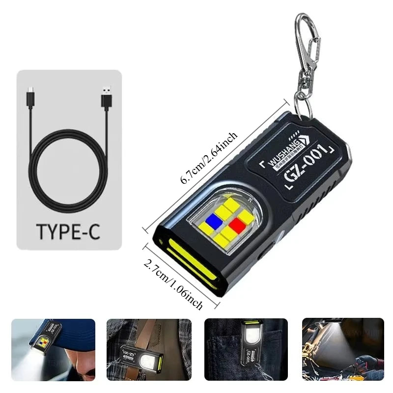 Mini Rechargeable COB Keychain Flashlight | Camping & Emergency