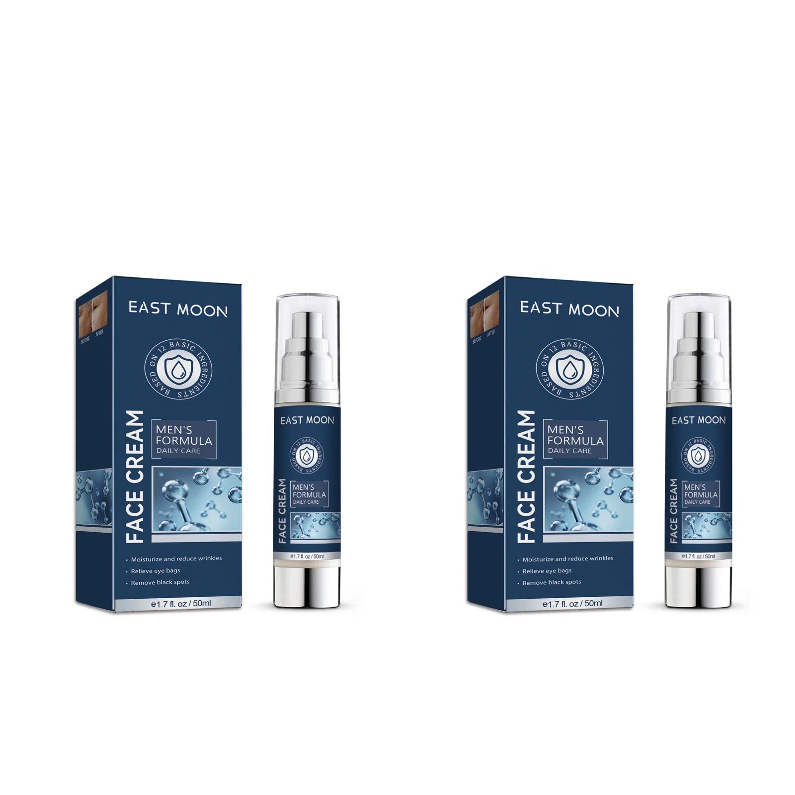 6-in-1 Men's Face Moisturizer Cream | Hydrate & Brighten Men's Face Cream Zpaxo 2Pcs