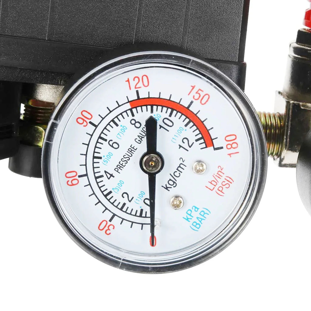 Air Compressor Pressure Switch 90-120PSI Safety Valve Control Manifold Regulator Gauges Safety Valve 1/4"BSP Pneumatic Tool Part Zpaxo