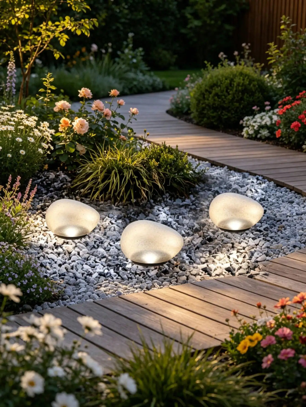 Solar-powered White Light Stone Lamp Suitable Indoor Outdoor Use