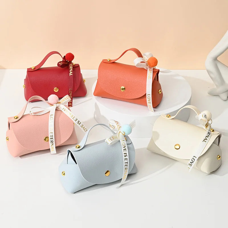Leather Mini Gift Bag with Bow – Wedding & Party Favour Box Mini Gift Bag Zpaxo