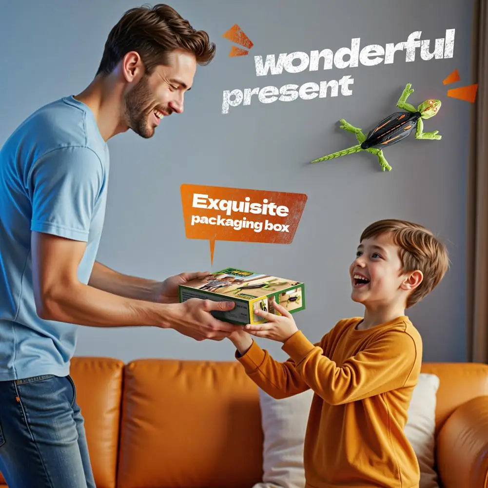 RC Wall Climbing Gecko Toy with LED Eyes | Kids & Adults RC Climbing Toy Zpaxo