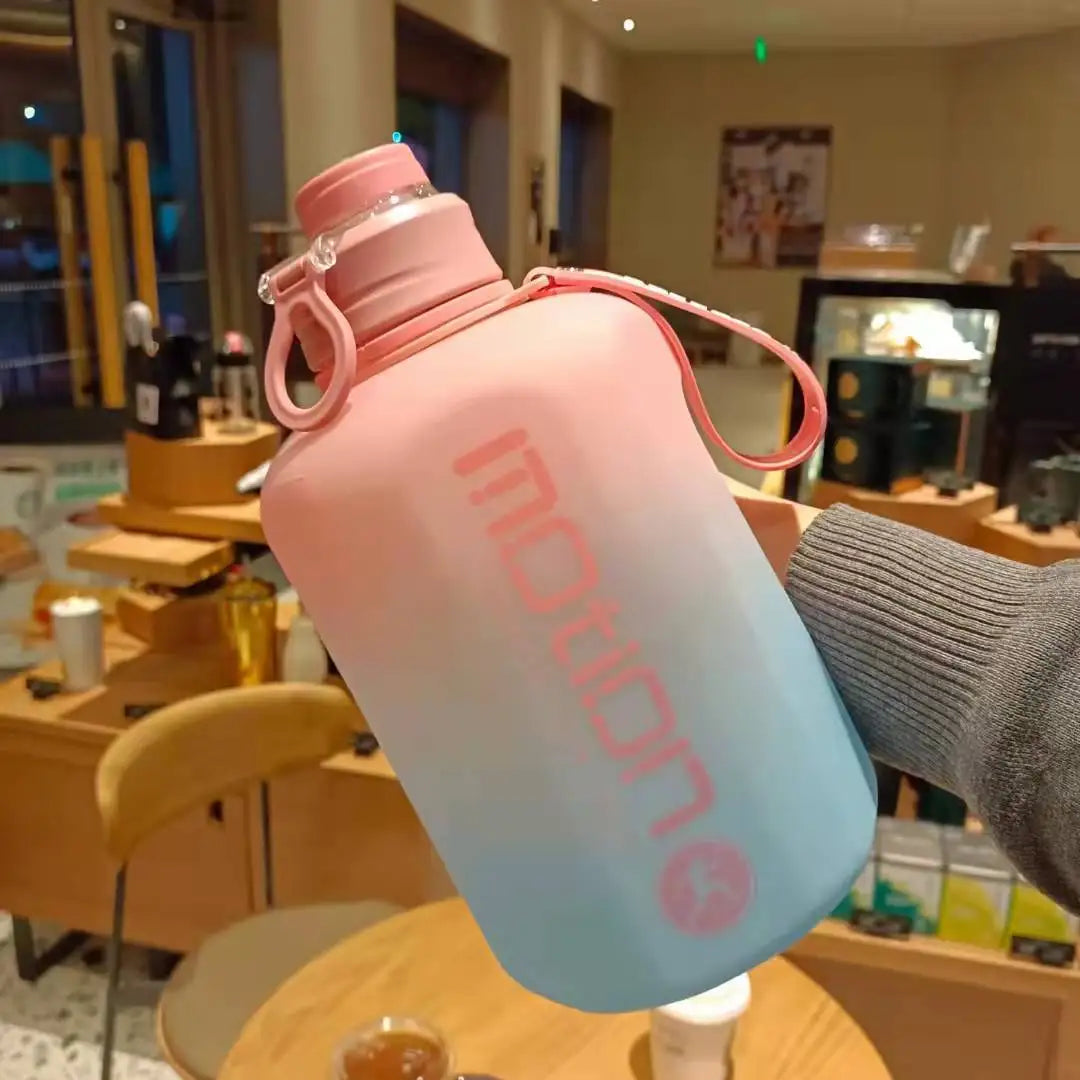 2 4 Liter Sports Water Bottle Straw Large Capacity Fitness Scale Zpaxo Gradation Pink 2.4L