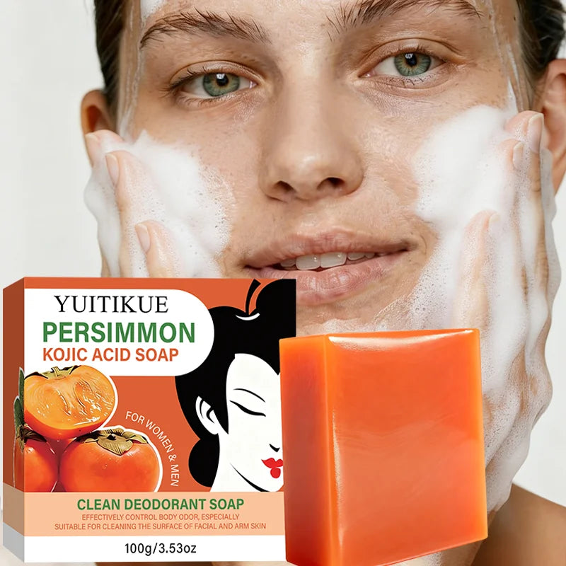 YUITIKUE Kojic Acid Deodorant Soap – Persimmon & Collagen 100g Deodorant Bar Soap Zpaxo