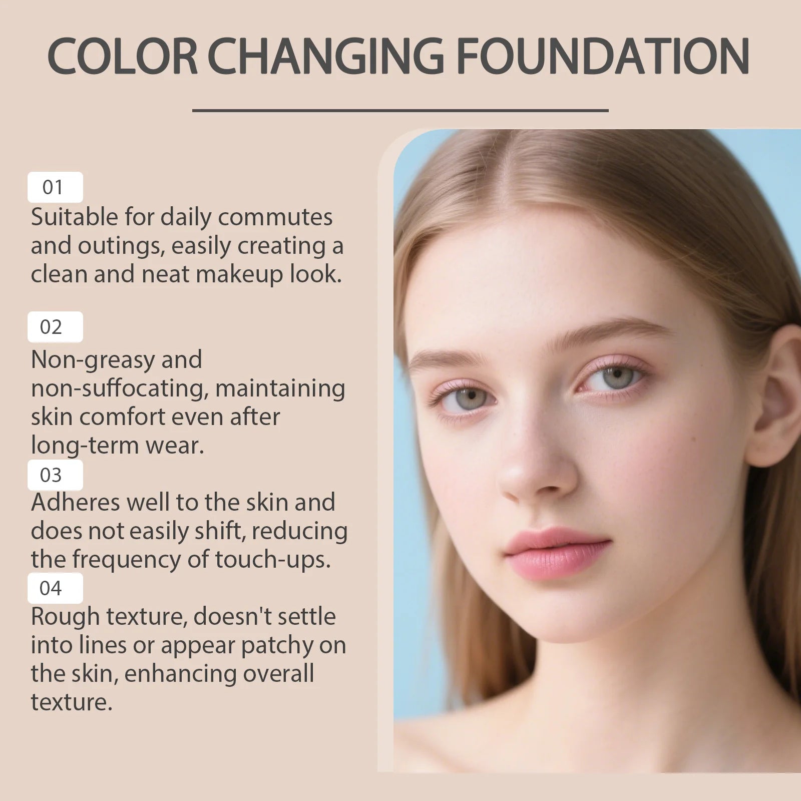Natural Color-Correcting Foundation | Warm Tone, Long-Lasting Color-Correcting Foundation Zpaxo