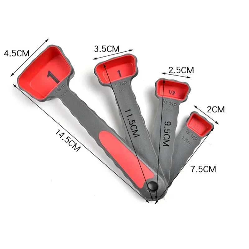 4/8Pcs Silicone Measuring Cup Measuring Spoon Collapsible Baking Measuring Tool Set for Coffee Flour Honey Sugar Baking Spoon Zpaxo 4Pcs Spoon