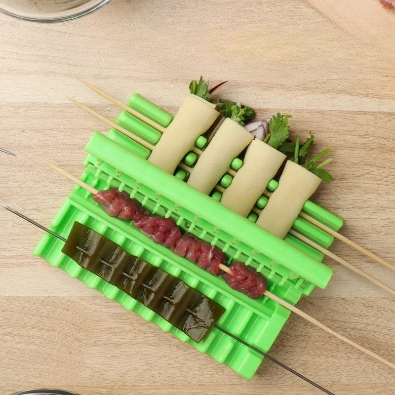 Household Commercial Multi-functional Fast Skewering Machine, Meat Cutting Tool, Lamb Skewering Barbecue Meat Skewering Device Zpaxo