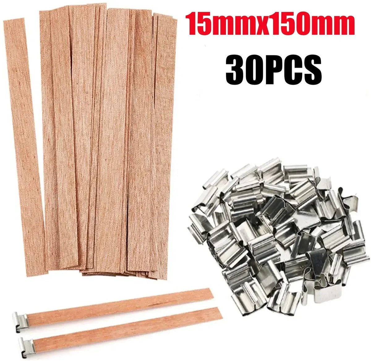 Handmade Soy Wax Candles Wooden Wicks DIY Aromatic Single Wick Design Zpaxo L-30PCS