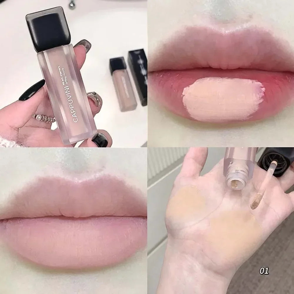 Punk Black Gothic Lip Gloss Matte Dark Brown Lipstick Nude Lip Tint Waterproof Velvet Liquid Lipstick Lip Satin Korean Cosmetics Zpaxo 01