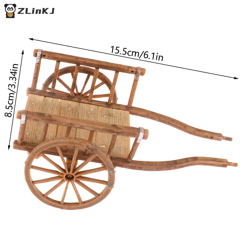 ▶1Pcs Dollhouse Miniature Simulation Assembled Cart Model DIY Accessories Doll Garden Furniture Toys Decoration Zpaxo