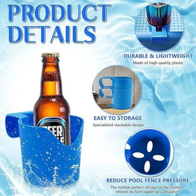 Poolside Cup Holder, Poolside Storage Rack, Poolside Cup Stand, Beverage and Beer Cup Holder by the Pool Zpaxo