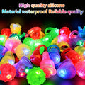 LED Light Up Rings Glow Ring Party Flashing Assorted Colorful Rubber