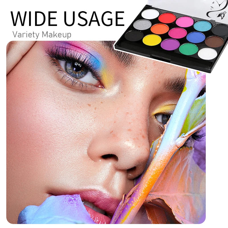 15 Water-soluble Body Paint Palette Cosmetic Safe Non-toxic Zpaxo