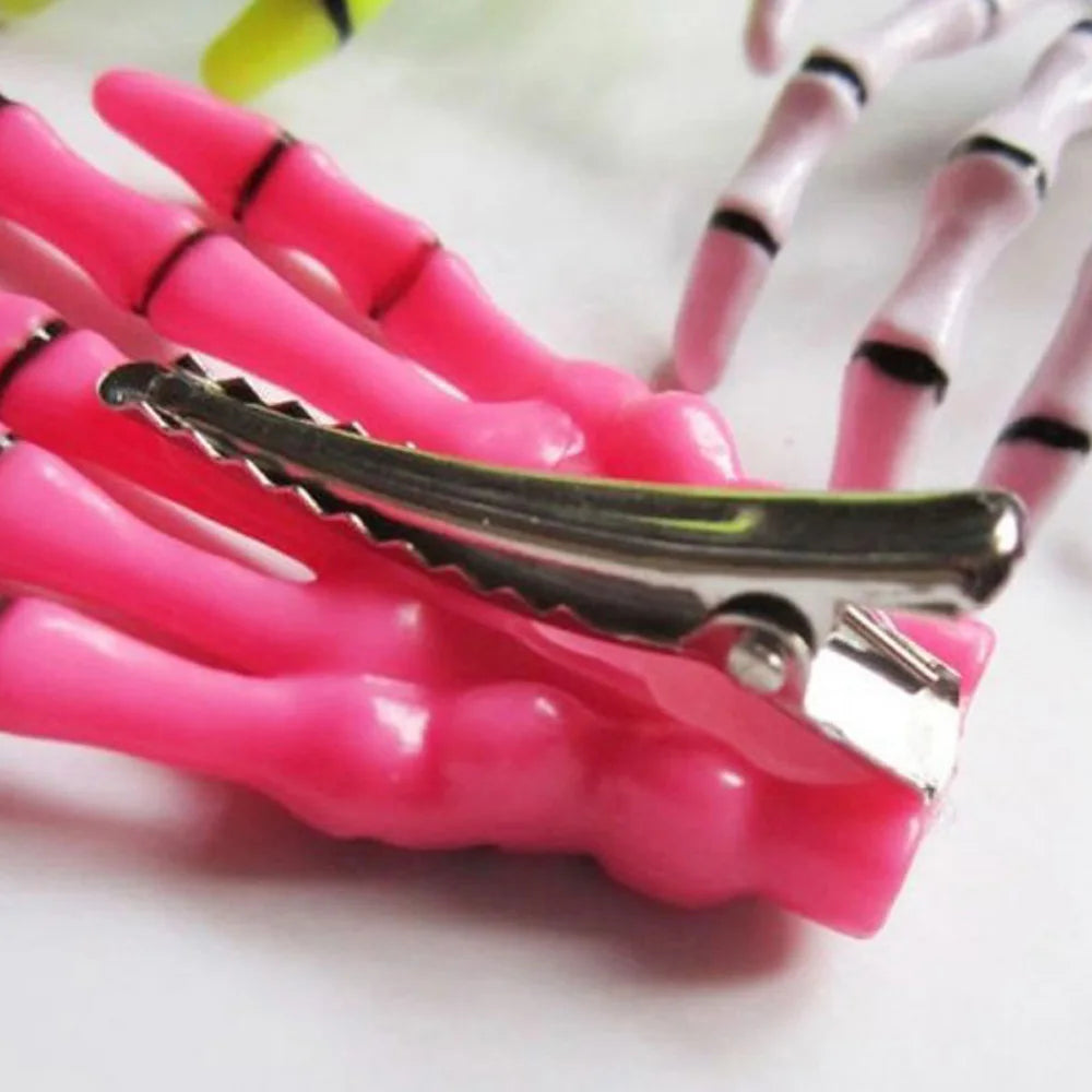 Creative Design Hair Accessories Hand Bone Halloween Clips Claw Zpaxo