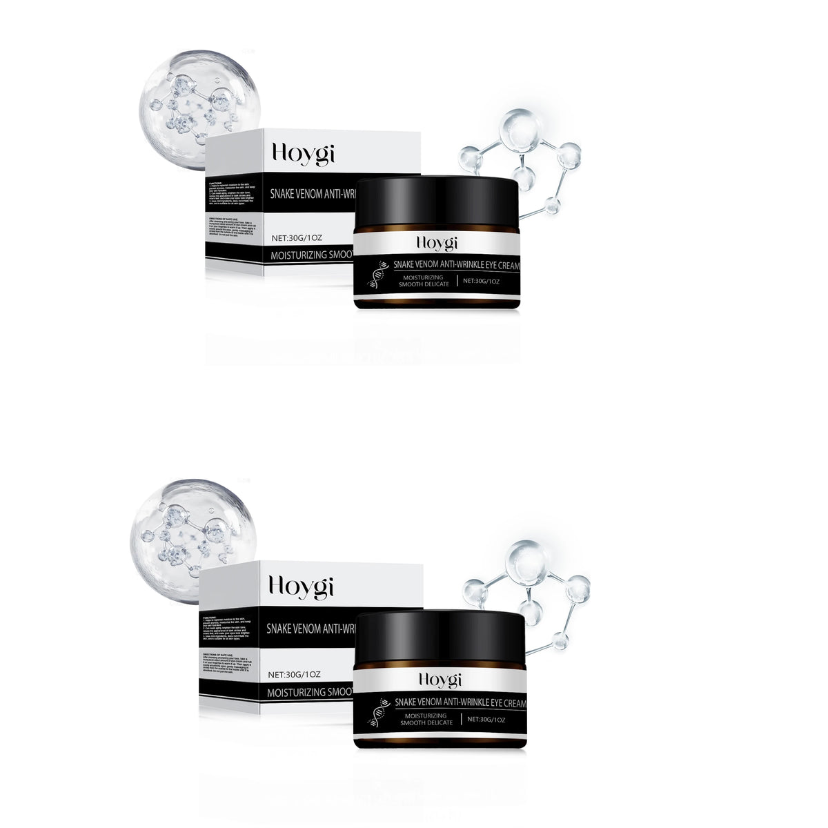 Snake Venom Peptide Eye Cream Anti Wrinkle Whitening Moisturizing Dark Circles Removal Fade Eye Bag Puffiness Lift Firm Eye Care Zpaxo 2pcs