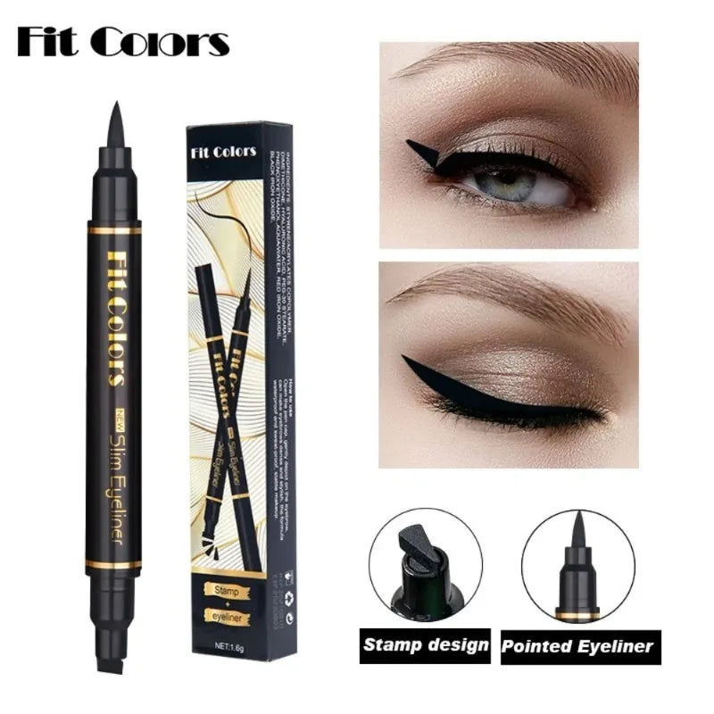 1 Black Eyeliner Stamp Waterproof Sweat-proof Dual-ended Liquid Quick Zpaxo E