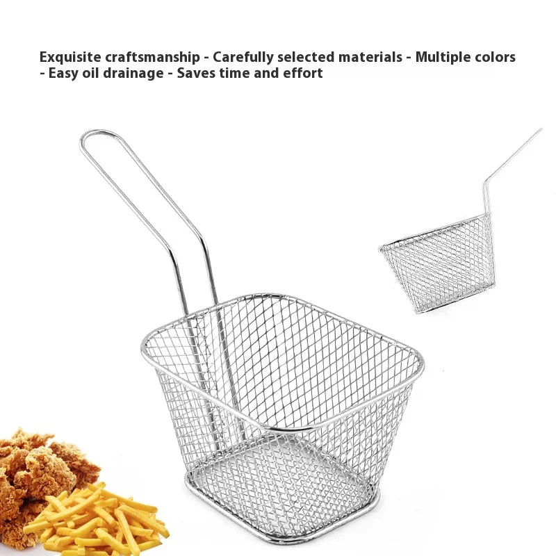 Hot Creative Fryers Basket Net Mesh Fries Chip Kitchen Tool Stainless Steel Fryer Home French Fries Baskets Strainer Zpaxo
