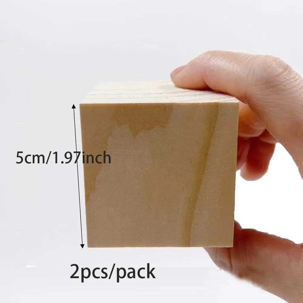5cm 2pcs Wooden Blocks for Crafts Blank Wood Blocks for Crafts, Large Wood Cubes for , Crafting, DIY Projects, Letters, Stamps, Zpaxo 2pcs 5cm
