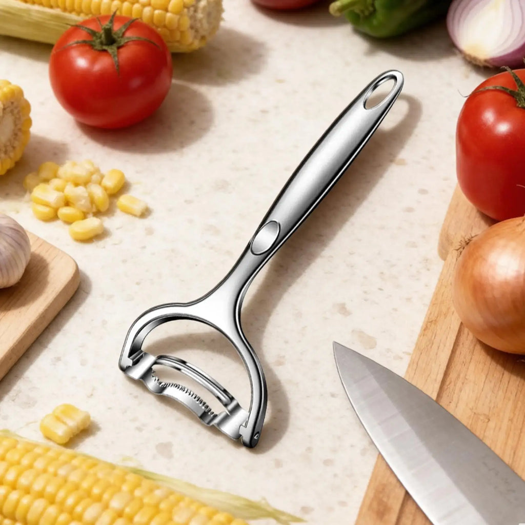 Corn Peeler Stainless Steel Kernel Remover Ergonomic Cob Cutter Heavy