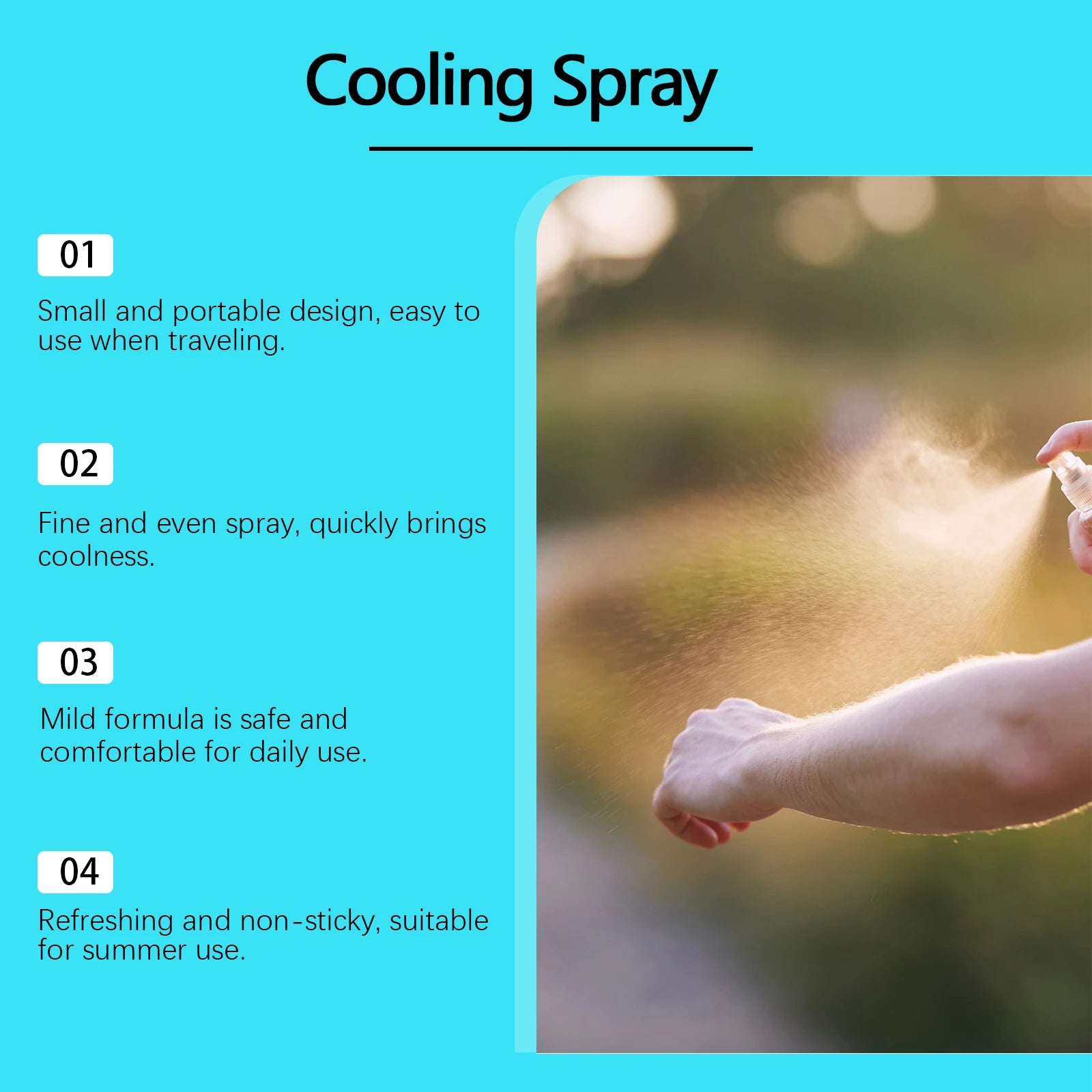 Jaysuing Cooling Spray Summer Body Cooling Spray Portable Ice Feeling Clothing Training Relief Summer Quickly Cooling Spray Zpaxo