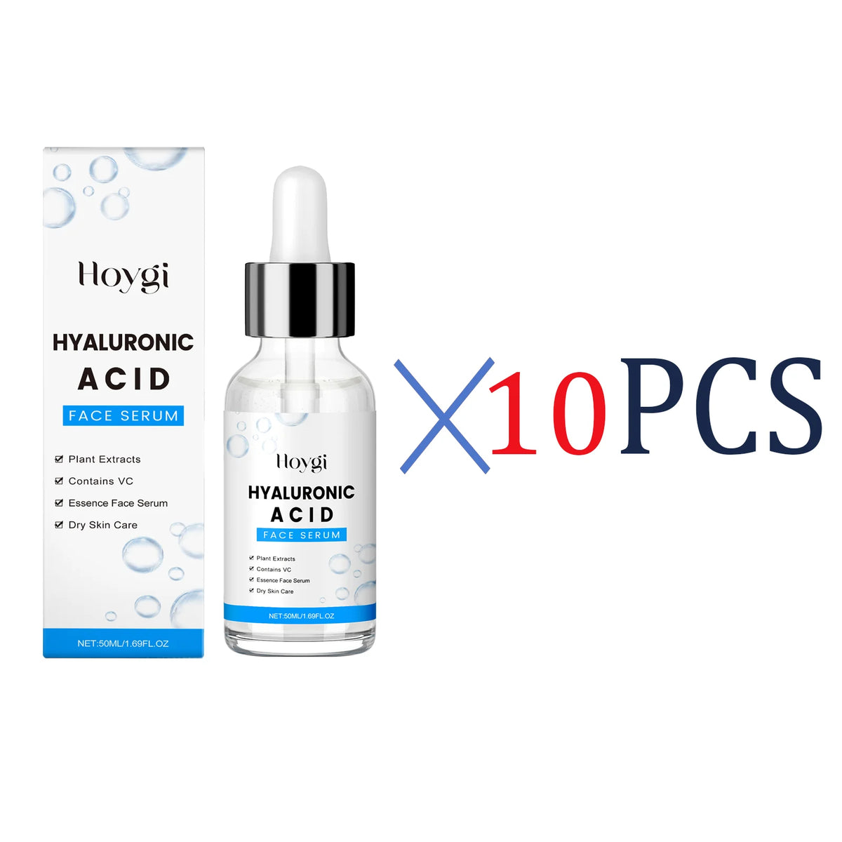 Hyaluronic Acid Serum 50ml Anti Aging Face Serum With Centella Asiatica Deep Hydration For Glowing Skin For Fine Lines Wrinkles Zpaxo 10 Pcs