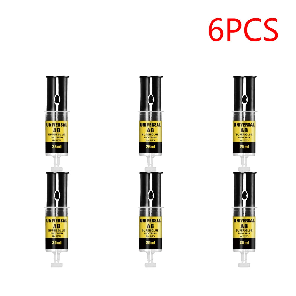 1-10pcs Epoxy Resin AB Glue 2 Minutes Curing Firm Long-lasting Reliable Adhesive Super Liquid Glue Waterproof Repair Glue for Gl Zpaxo 25ml 6PCS