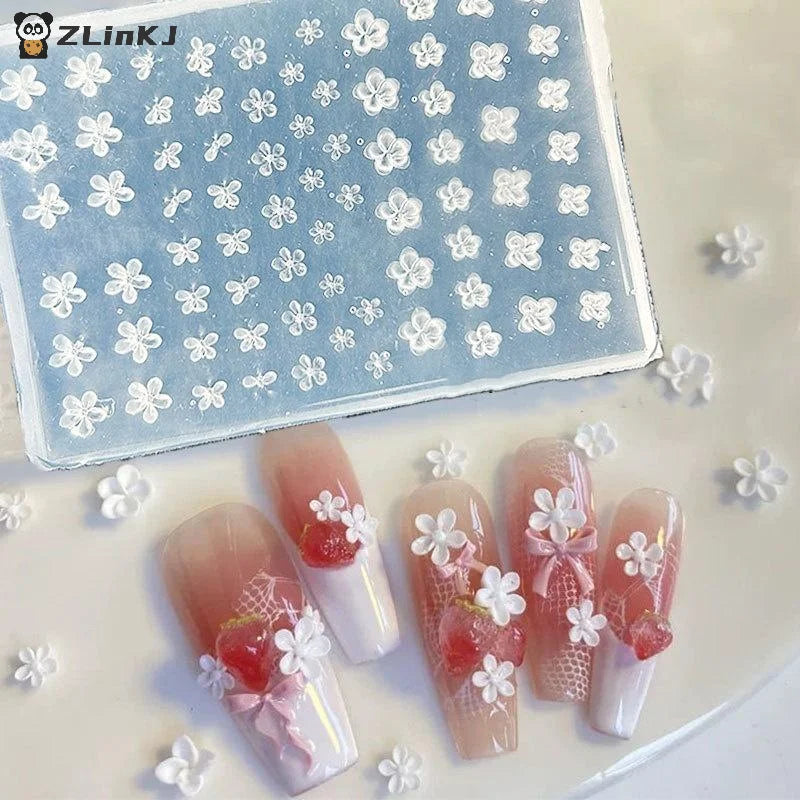 ▶3D Fruit Silicone Nail Mold Sweet Flower Petals Fairy Nails Templates DIY Nail Art Decor Manicure Template For Nail Charms Zpaxo