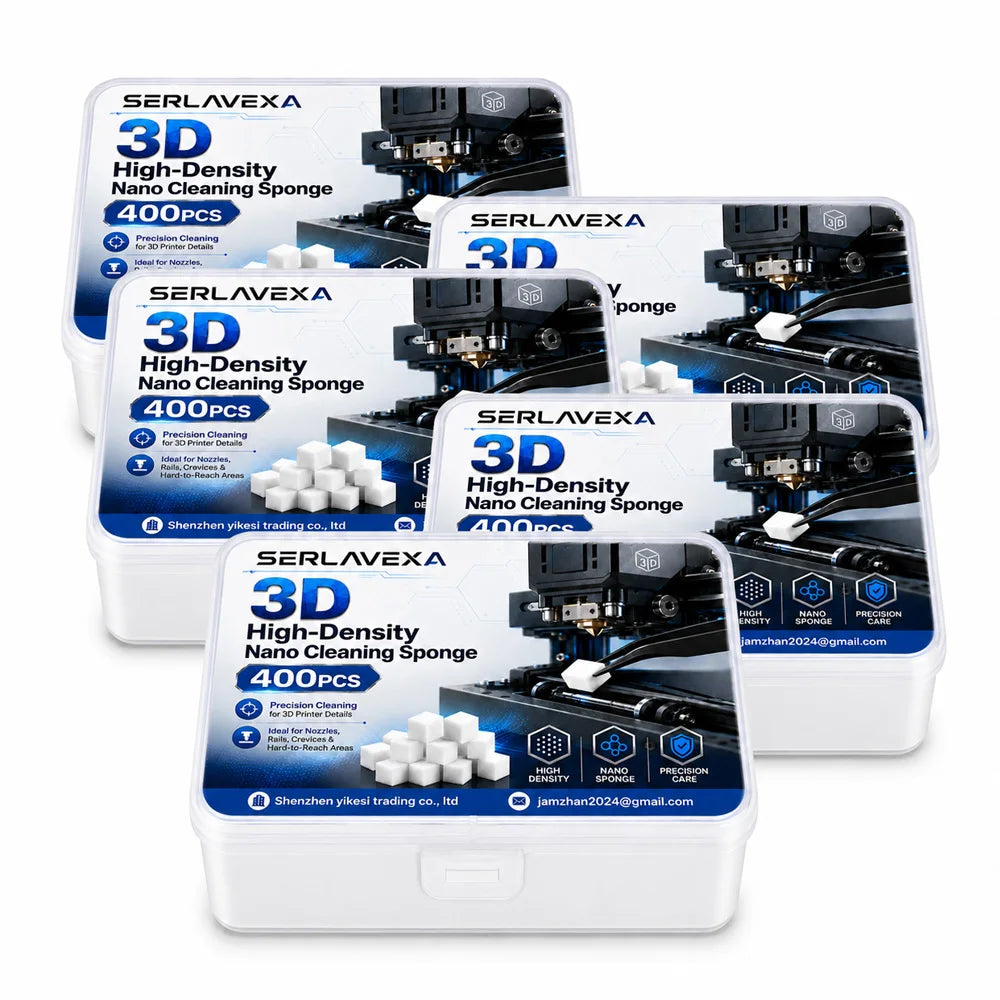 400PCS 3D Printer Cleaning Sponge Kit High Density Foam Blocks with Tweezers Storage Box for Nozzle Rail Crevice Maintenance Zpaxo 5 BOX