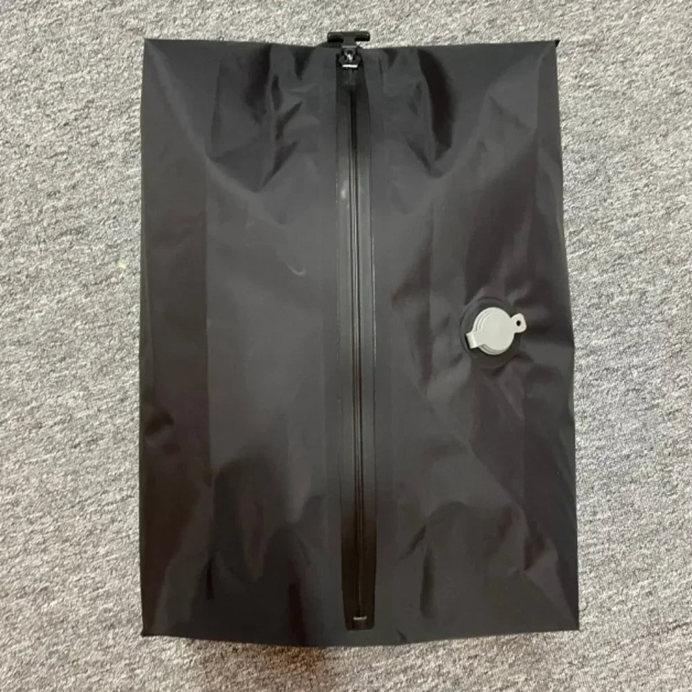 New Reusable Vacuum Bags for Travel Dustproof Space Saver Vacuum Compression Bag Waterproof Luggage Vacuum Storage Bag Backpack Zpaxo Black without window