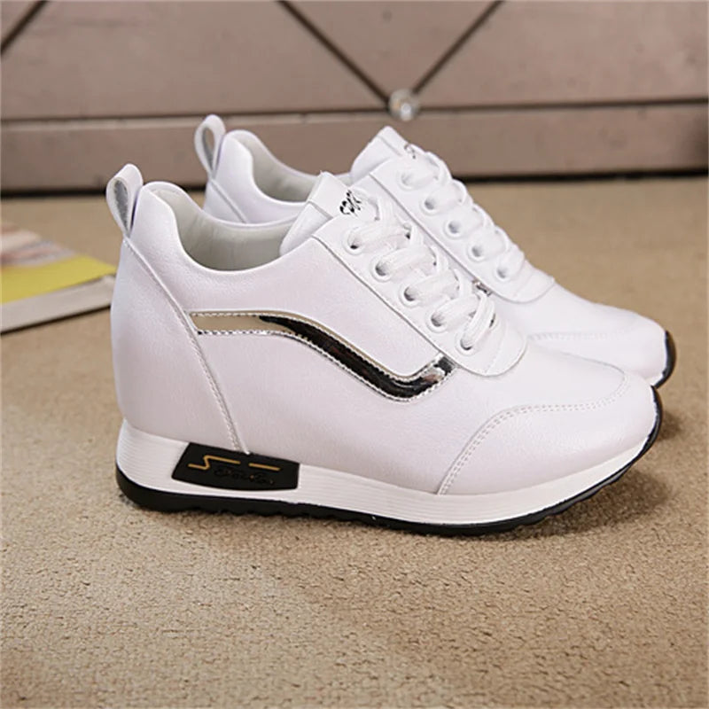 CINESSD Microfiber Women Casual Shoes Platform Wedge Fashion Sneakers Zpaxo