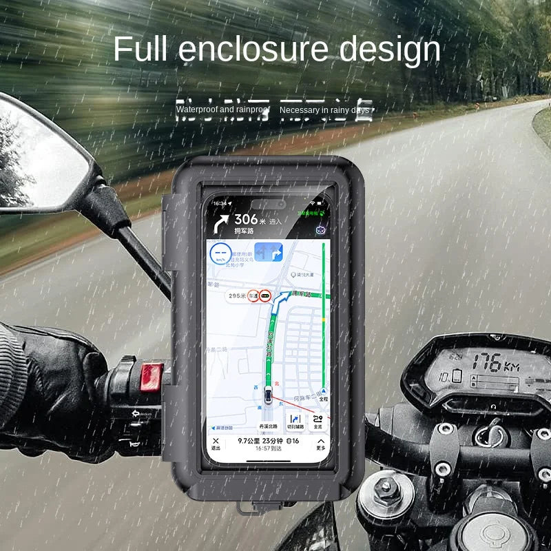 Waterproof Motorcycle Phone Holder Handlebar Mount Bag