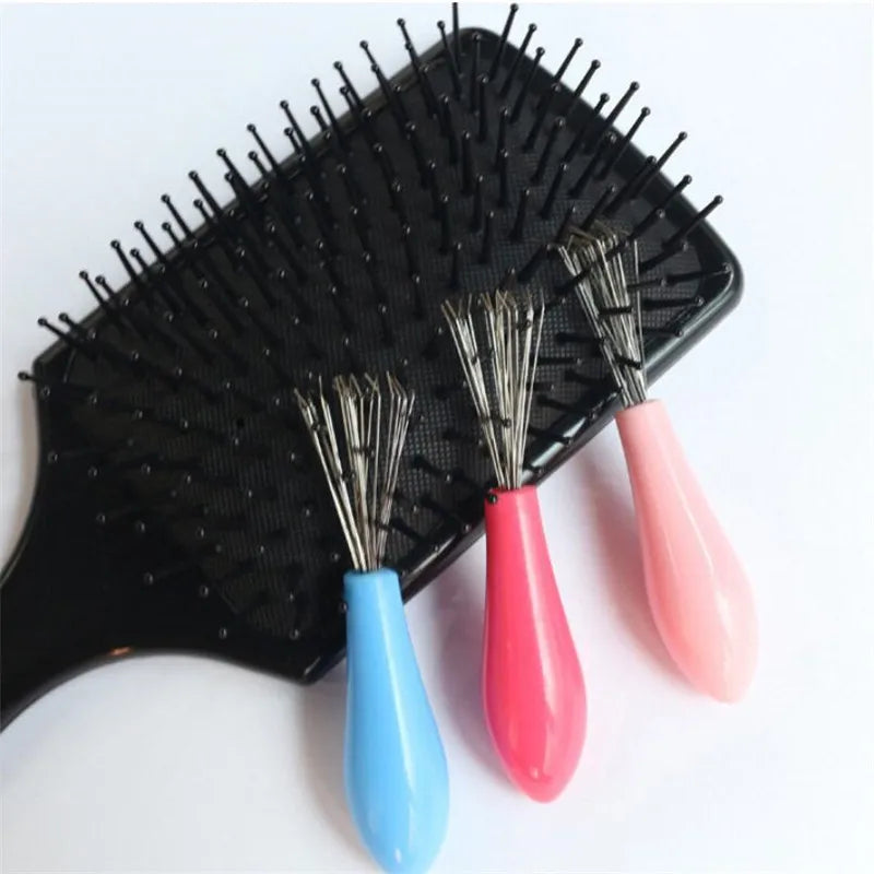New Mini Hair Brush Combs Cleaner Embedded Tool Plastic Cleaning Remover Handle Tangle Hair Brush Hair Care Salon Styling Tools Zpaxo random
