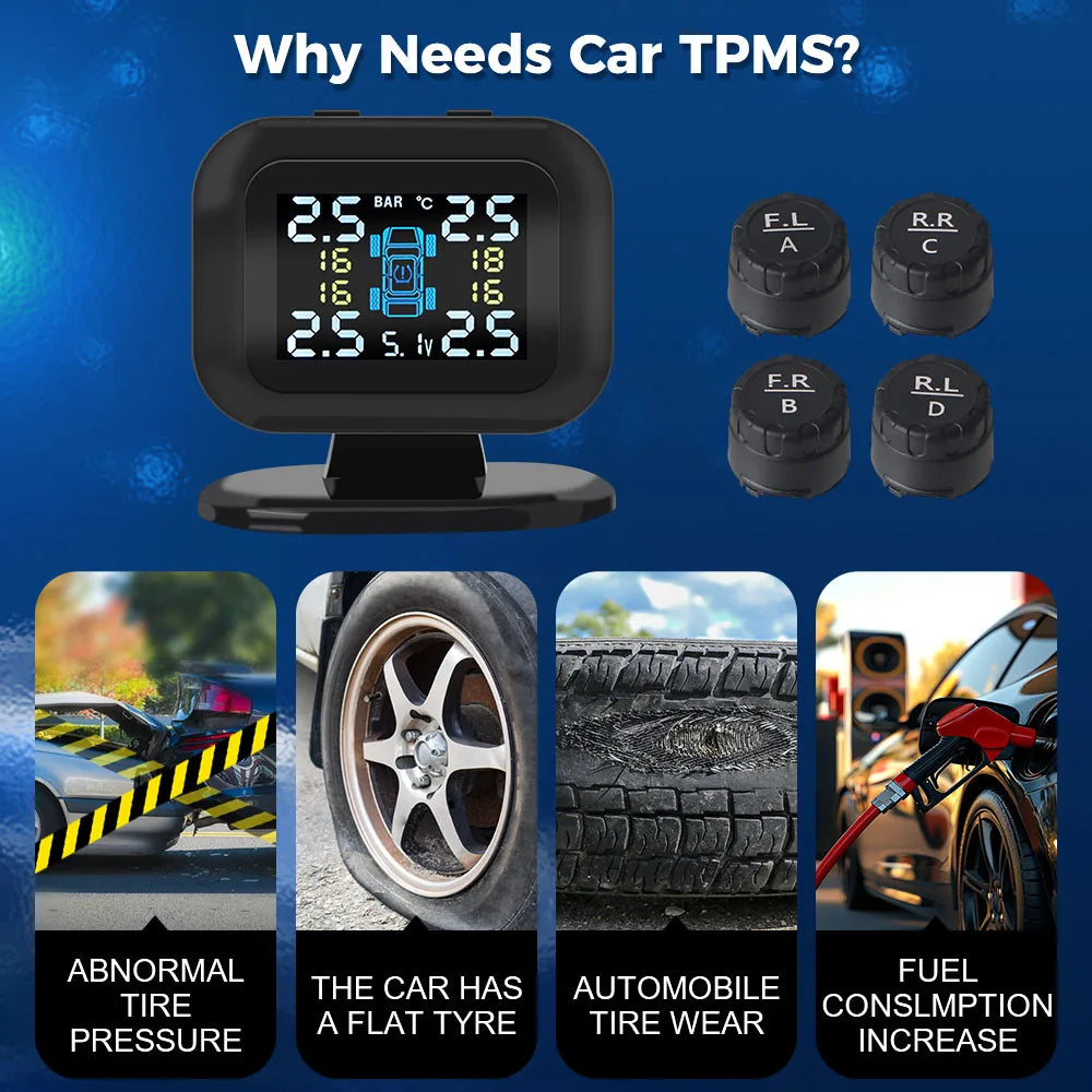 Auto Security Alarm Systems External Sensor Wireless Mini Car Tire