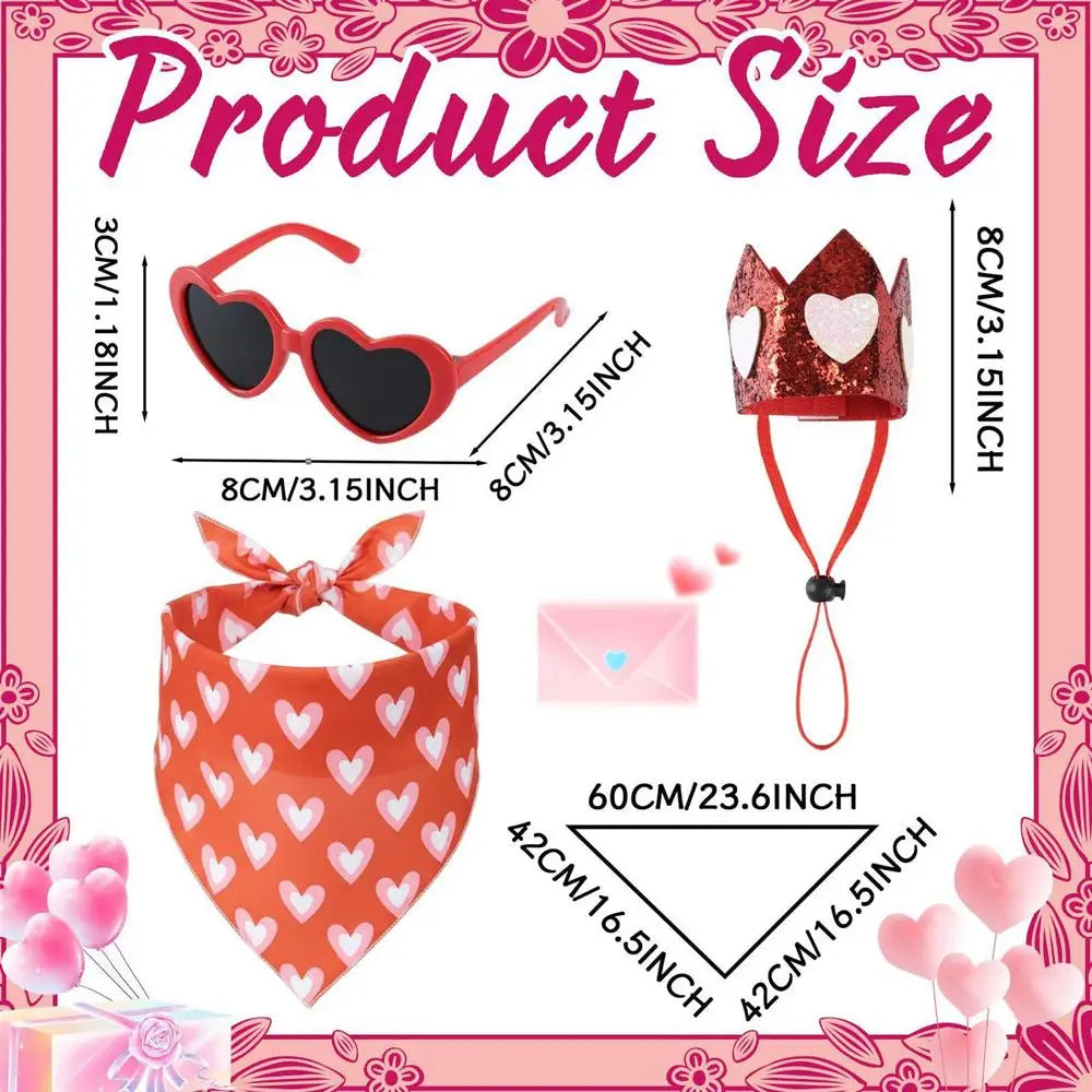 Valentines Day Porch Goose Outfit Headscarf Heart-shaped Glasses