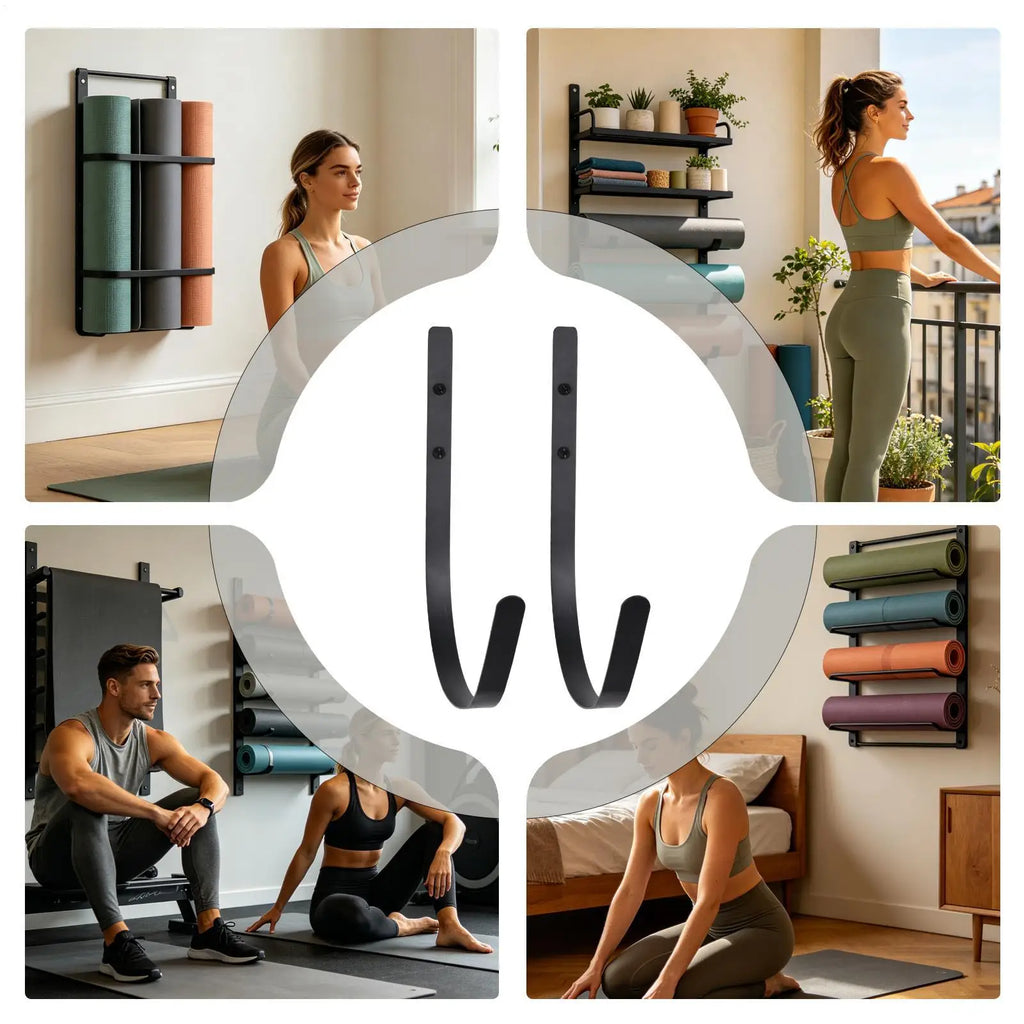 Yoga Mat Hanger Workout Equipment Hook Curved Design Storage Rack