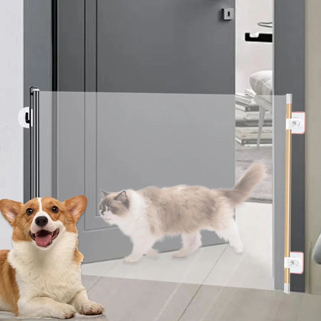 Retractable Dog Gate Portable Gates Dogs Expandable Folding Barrier