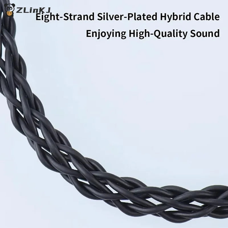 ▶TRN TO Type C To Type C DAC Amp Upgrade Cable Hifi Adapter Earphone Amplifier 8Strand Silver-Plated Wire For TRN TE PRO Phones Zpaxo
